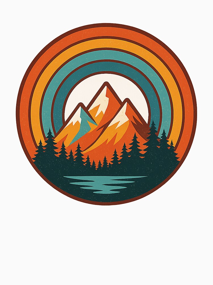 Retro Mountain Sunset Landscape by chromatalove