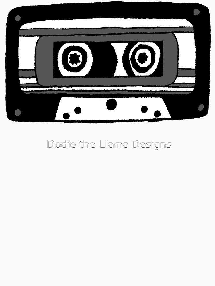 Classic Retro Vintage Cassette Tape Illustration by Dodie the Llama Designs