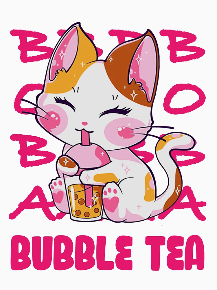 cat boba tea bubble tea anime kawaii.bubble tea, cat, boba, boba tea, tea, cute, kitty, kawaii, bubble, kitten, by HASSANIYATT