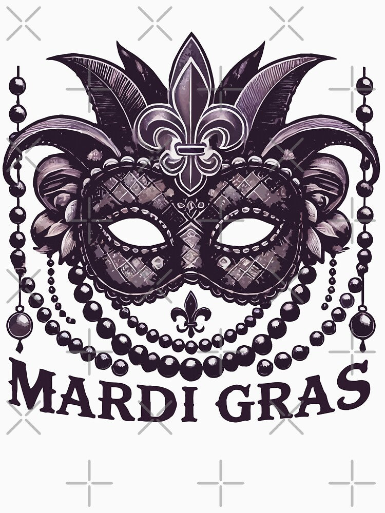 Mardi Gras Mask Beads Fleur De Lis by LuminOrb