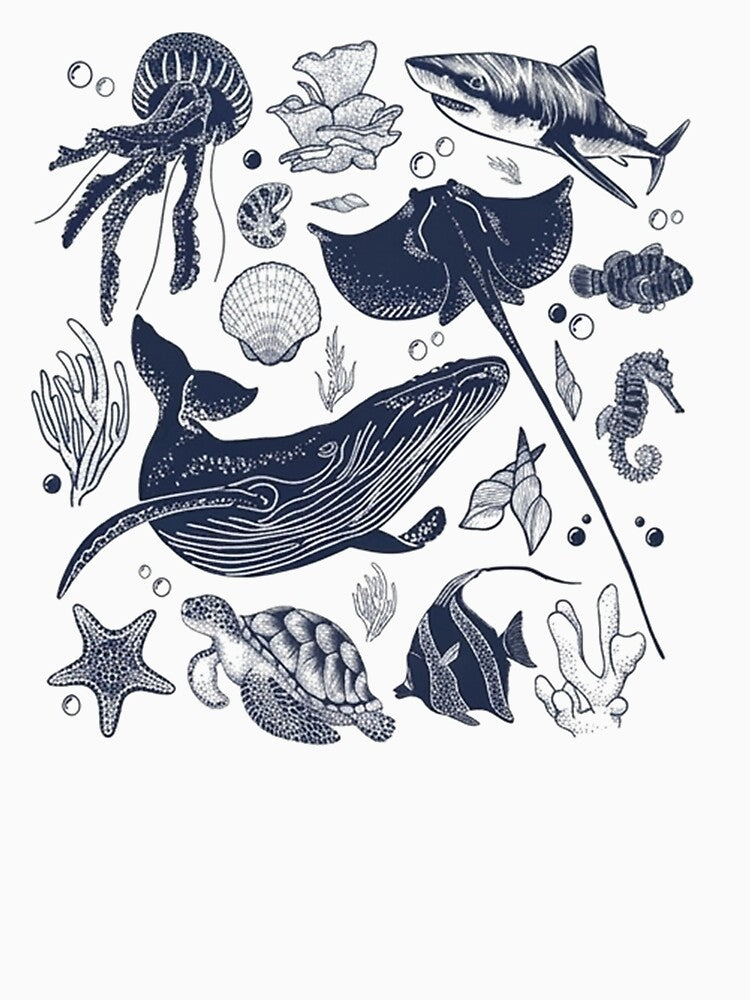 Ocean Wonders – Vintage Marine Life by UrbnState
