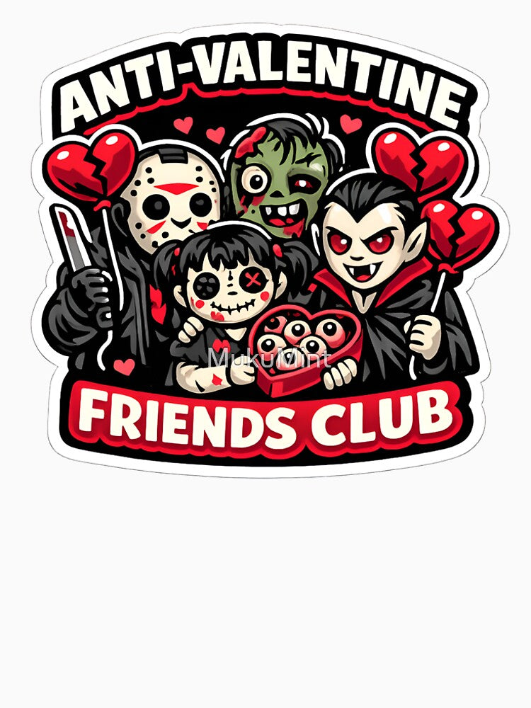 Horror Characters Squad Anti-Valentine Friends Club by MukuMint