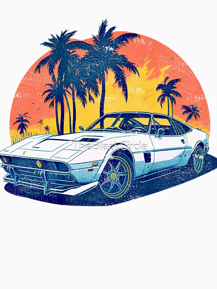 Retro sunset sports car , vacation time by TheBlackCircle