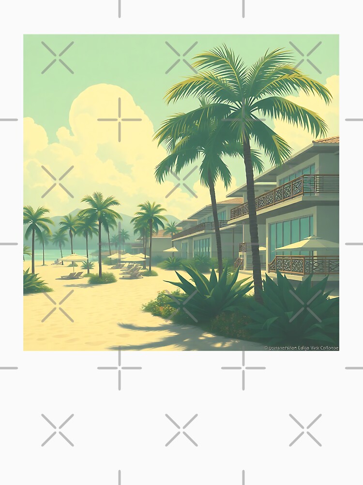“Tropical Beach Paradise Sunset | Palm Trees Coastal Summer Aesthetic Relaxing Ocean Wall Art” by teesprinkle