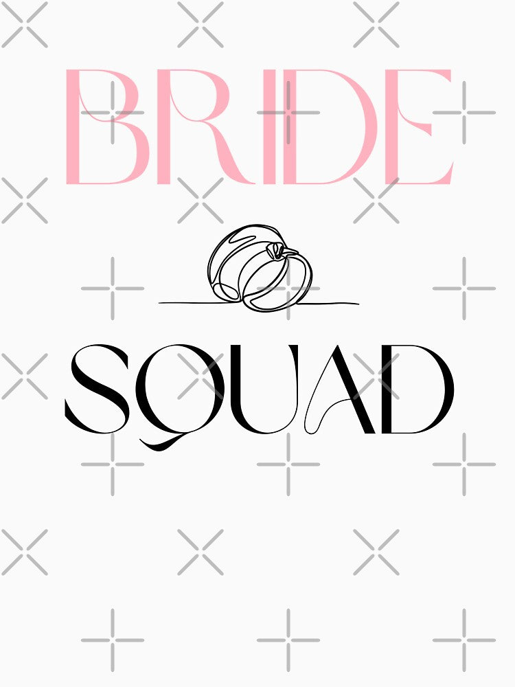 Bride Squad Design - Elegant & Fun Graphic for Bachelorette Party and Bridal Gifts on White by Pixie-agenca