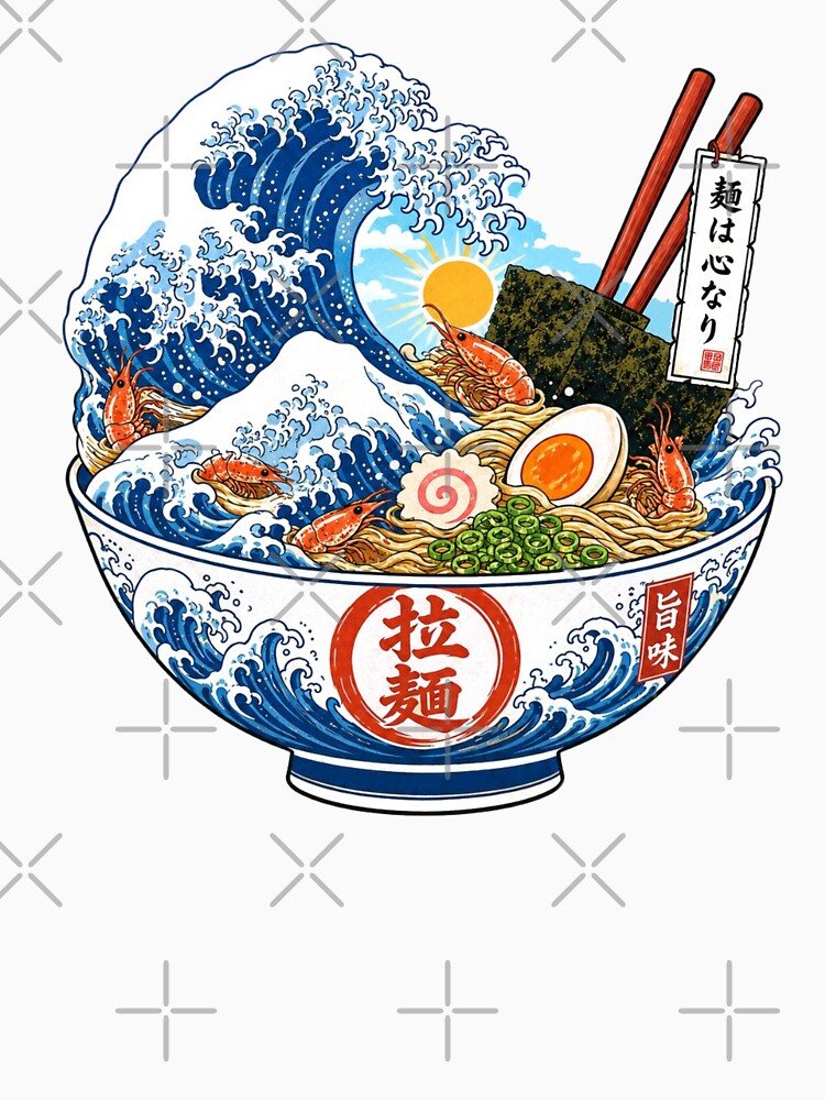 Ukiyo-E Ramen Wave - Japanese Food by Myra365Art