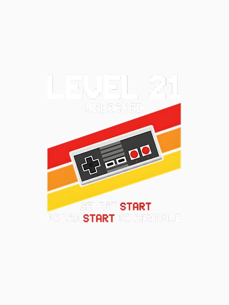 Level 21 Unlocked Retro Gamer 21st Birthday by Thetund