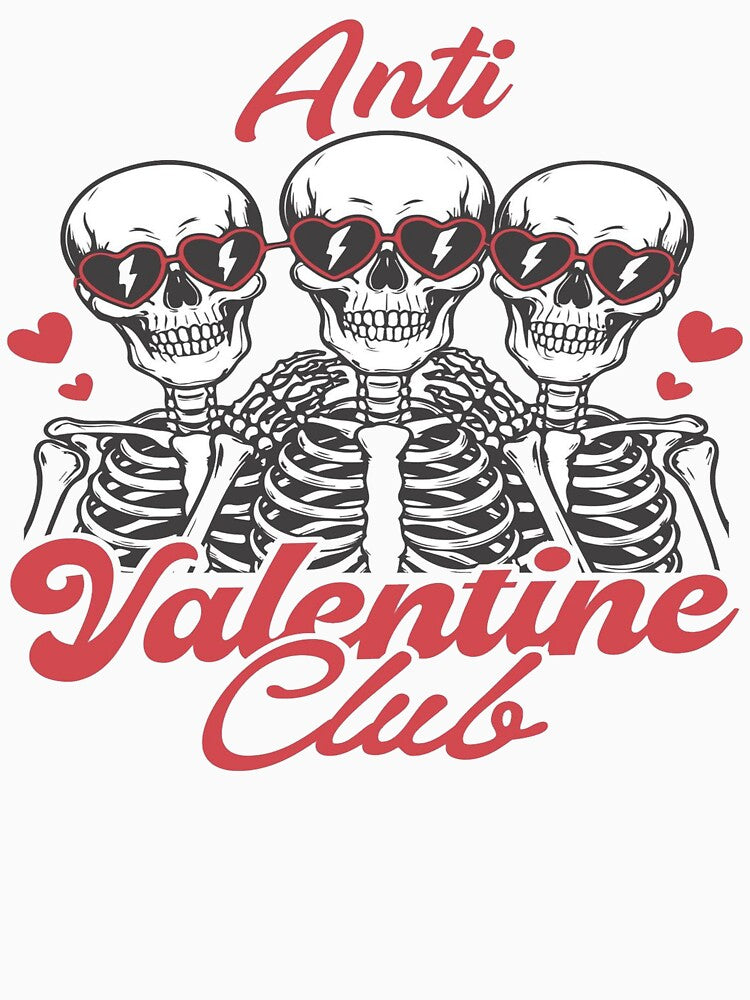 Anti Valentine Club – Funny Skull Anti Love Valentine Design by yahya arboun