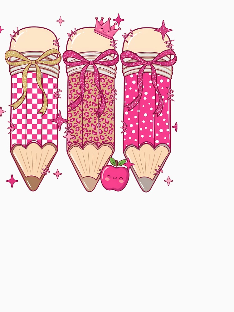 Cute Pink Coquette Bow Pencil Back To School Teacher by KroghDs