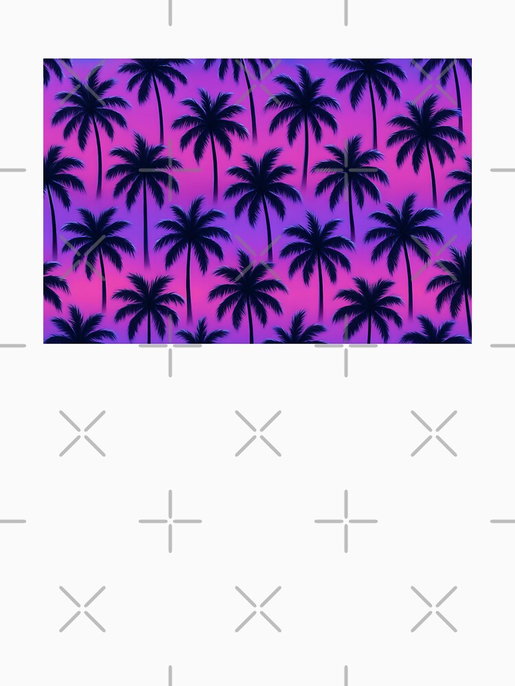 Tropical Palm Tree Pattern on Sunset Gradient Background by SassyArtistry