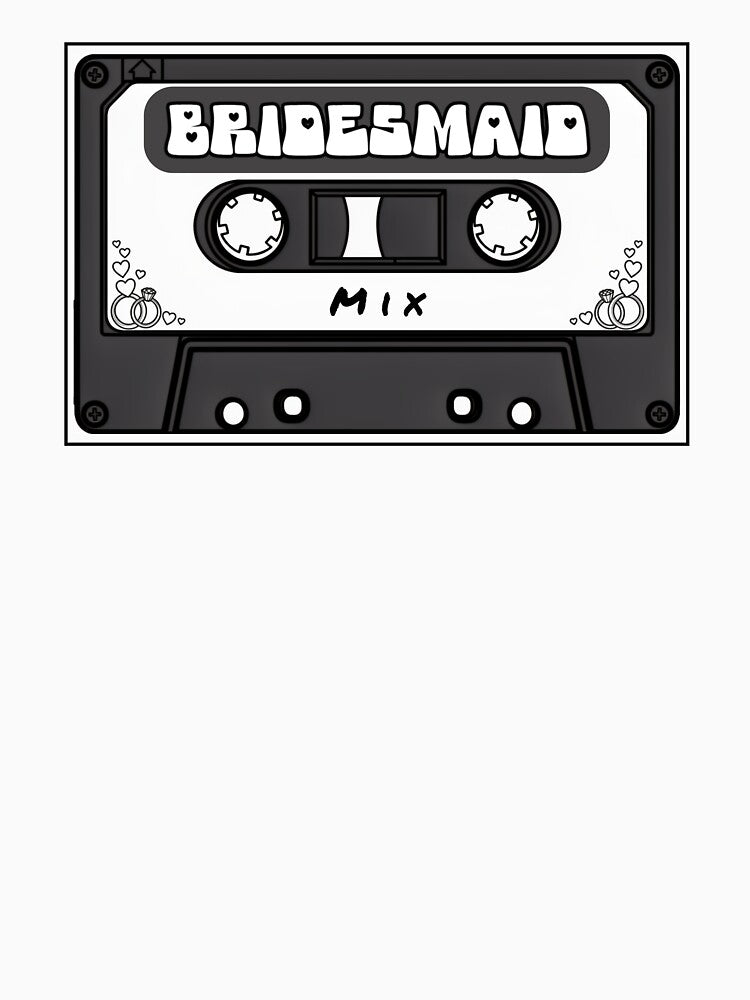 Bridesmaid Mix Tape Retro Wedding Party Cassette Design by MusicFanTees