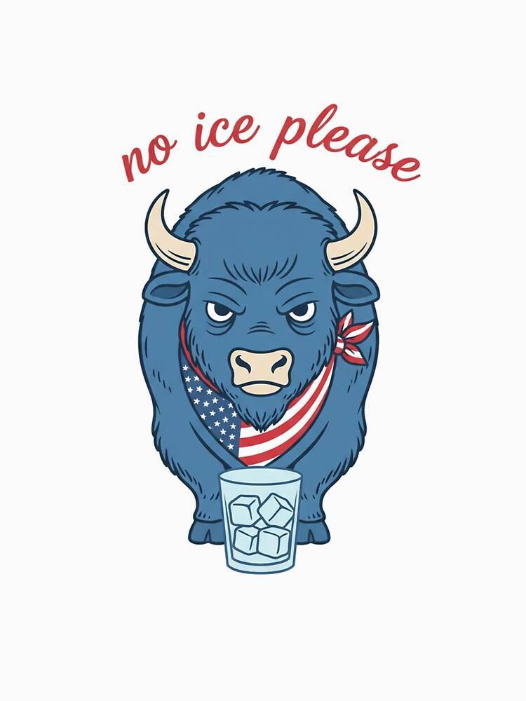 Grumpy Bison No Ice Please - American Flag Bandana by Merchifyme2000