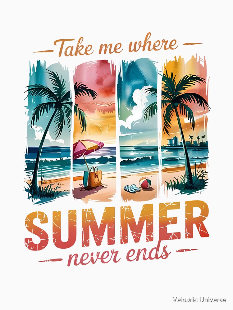 Summer Never Ends - Retro Tropical Beach Graphic by Velouria Universe
