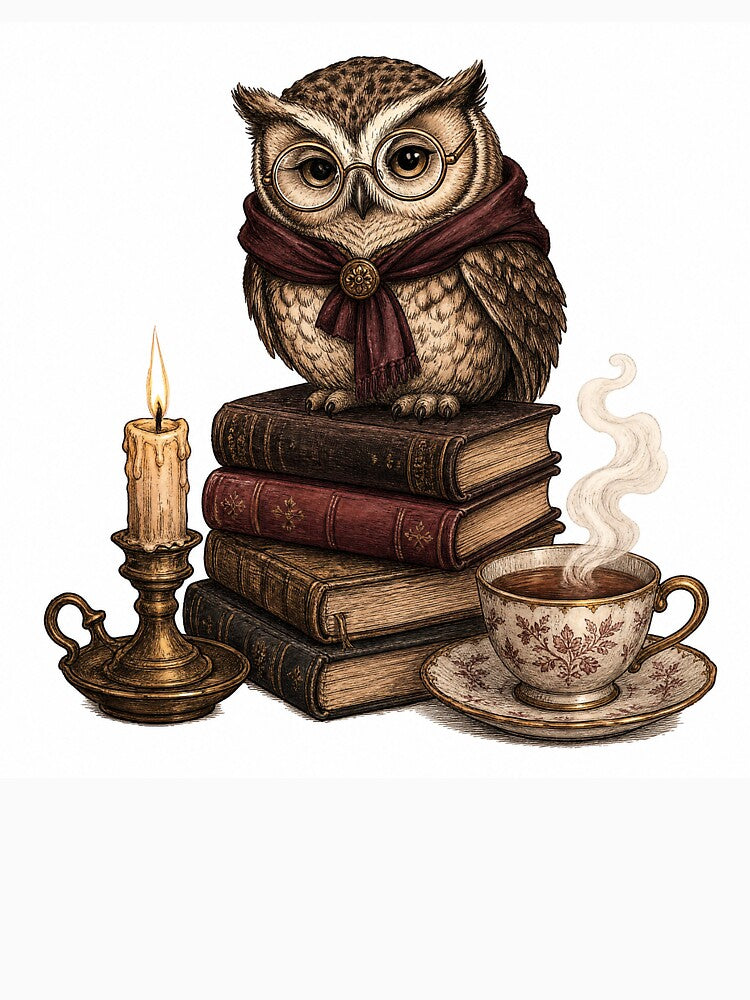 Wise Owl Dark Academia with Books by NoirTonic