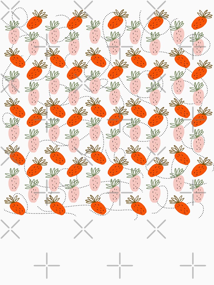 Cute Strawberries Pink Red Pattern Doodles by Dreambigdigital