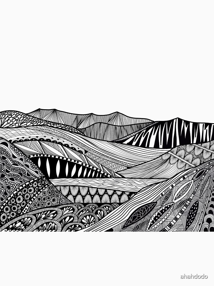 Mountain landscape doodle art by ahahdodo