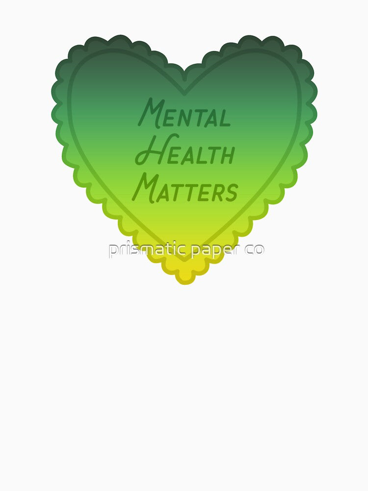 mental health matters green lace heart by prismatic paper co