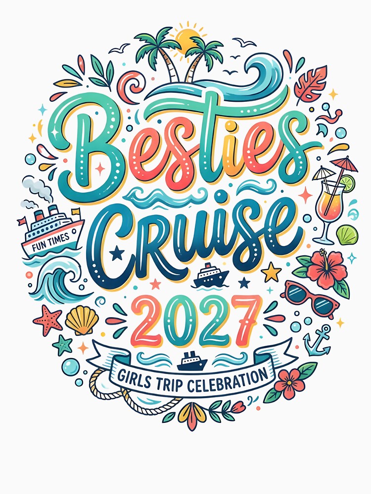 Besties Cruise 2027 Girls Trip Friends Cruising Vacation Tropical Summer by NADIASHOP86