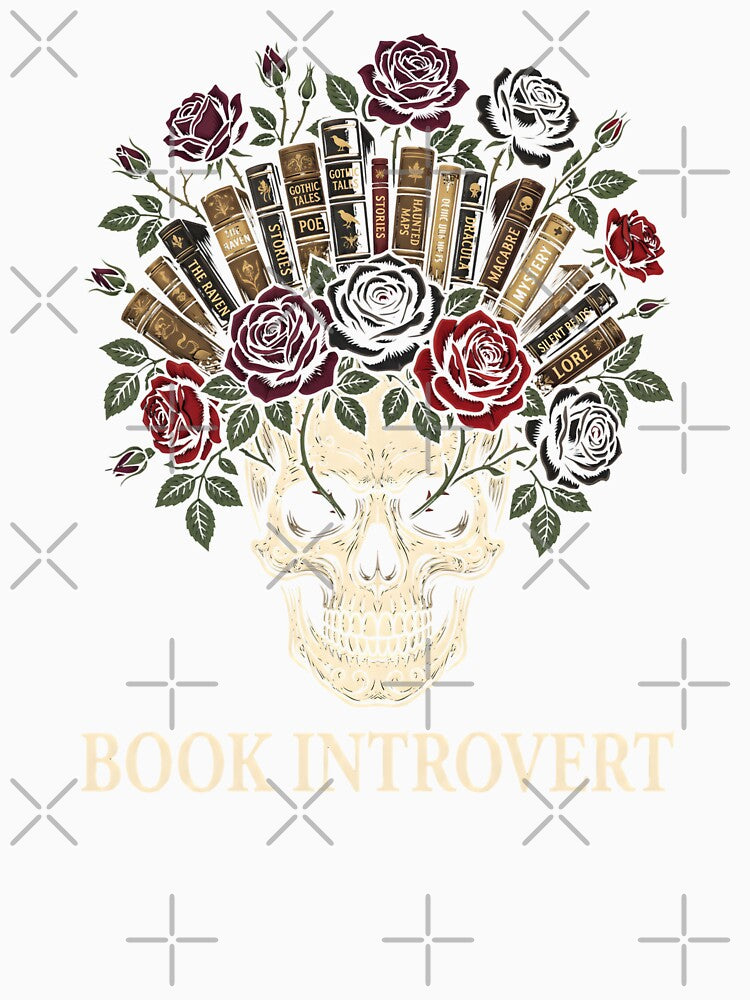 Book Introvert Gothic Skull Horror by SplashTastic