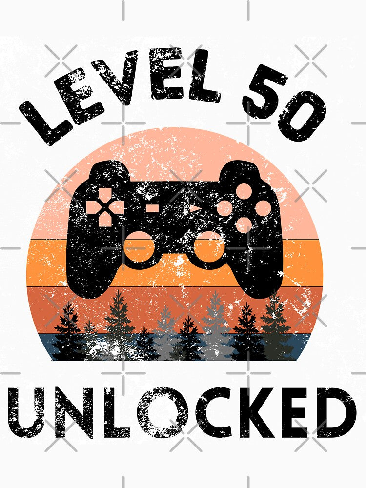 Level 50 Unlocked Retro Sunset 50th Birthday Half A Century by MagicArtworks