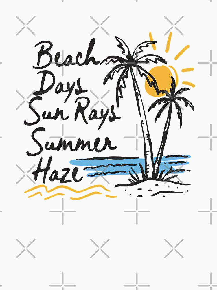 Summer Sticker Beach Quote Palm Tree Design - Beach Days Sun Rays Summer Haze by KymeraStudio25