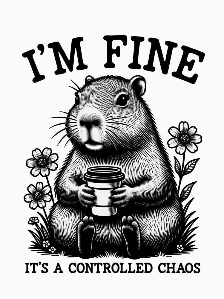 I'm Fine It's A Controlled Chaos Capybara Coffee Meme by AlexandraSand