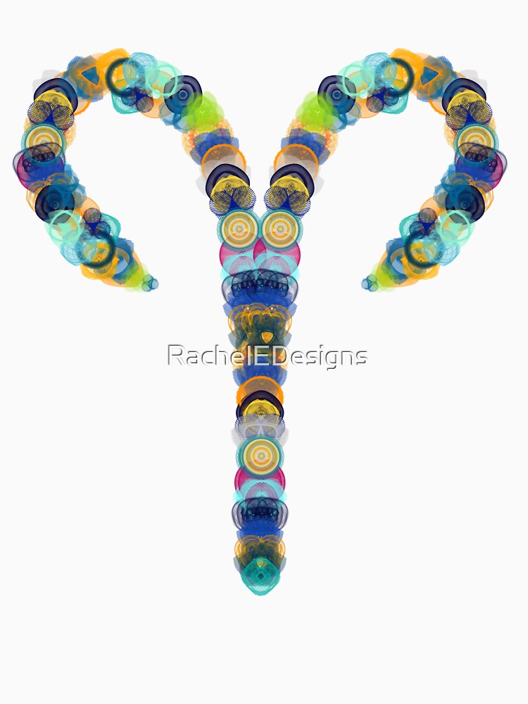 Spirograph Aries Zodiac Horoscope Symbol by RachelEDesigns