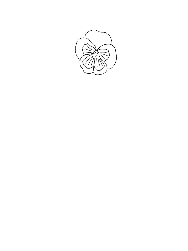 Pansy Simple Line Art by CaladeniaBee