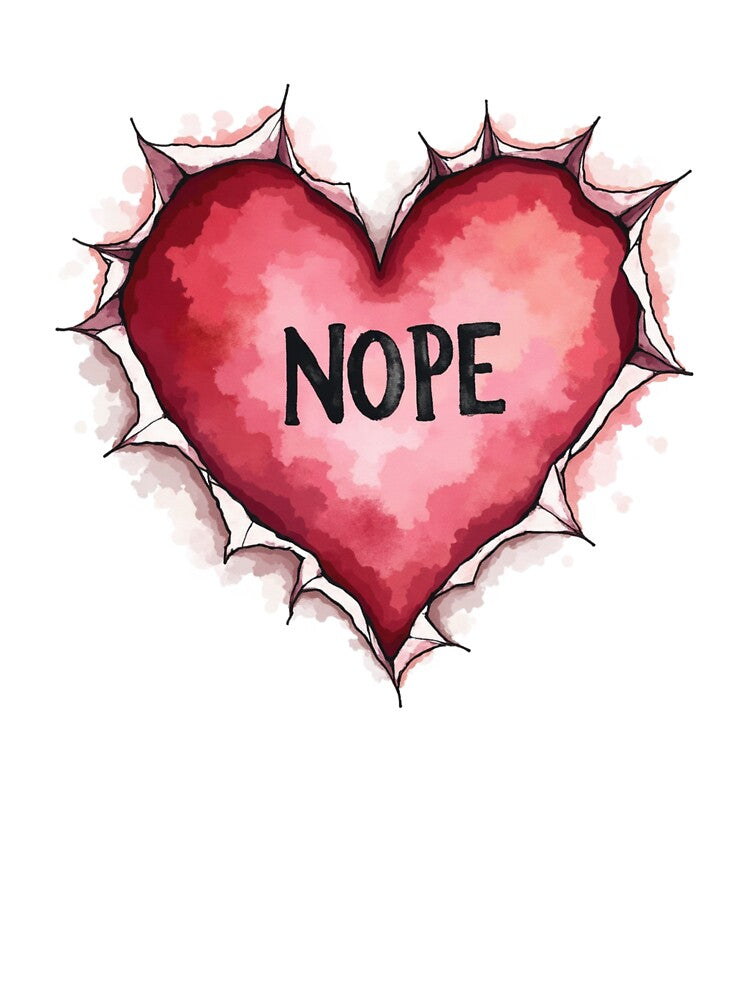 NOPE Valentine Heart – Anti-Love by Vividdesignsau