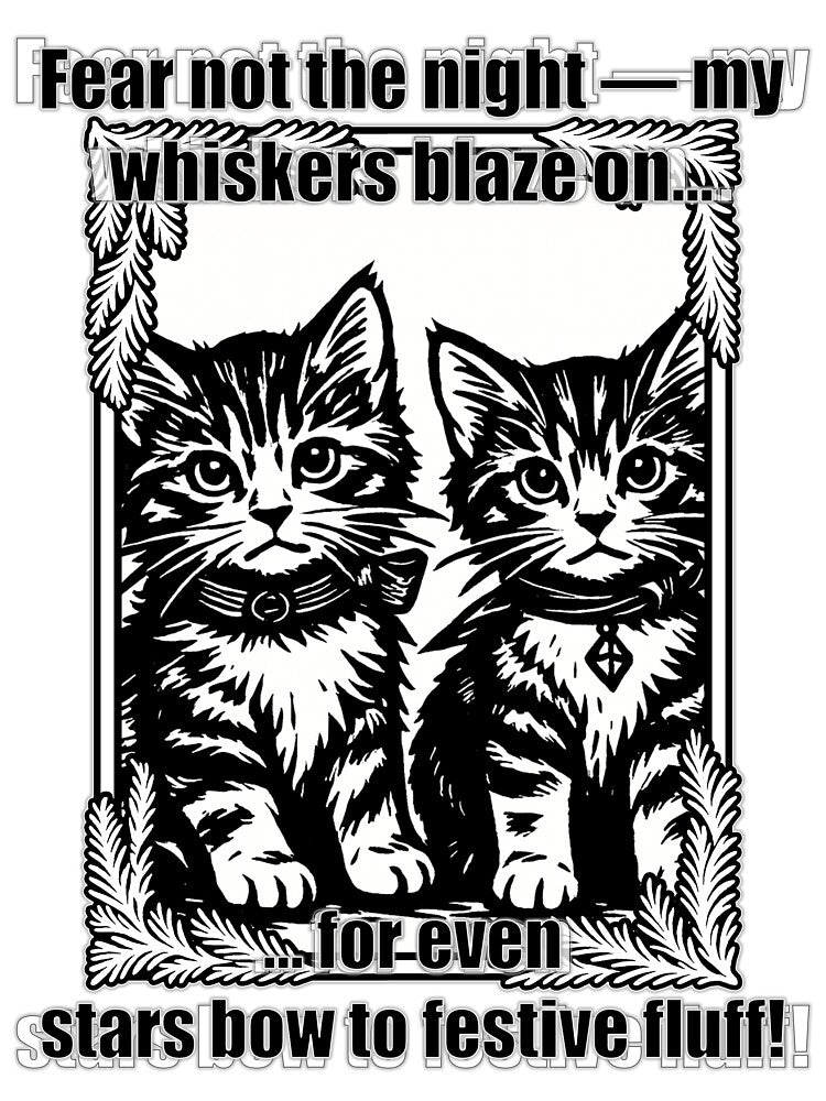 Mystical Twin Kittens – Vintage Engraving Style Art by ArhiStrategOne