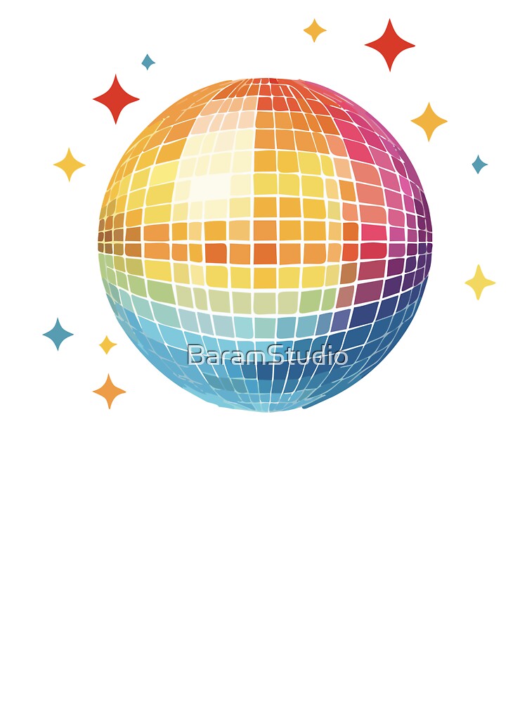 "Colorful Mirror Ball  | Retro Disco Design" by BaramStudio