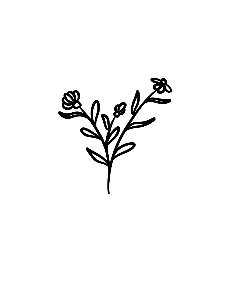 Simple Line Art Flower Illustration by Kochainn