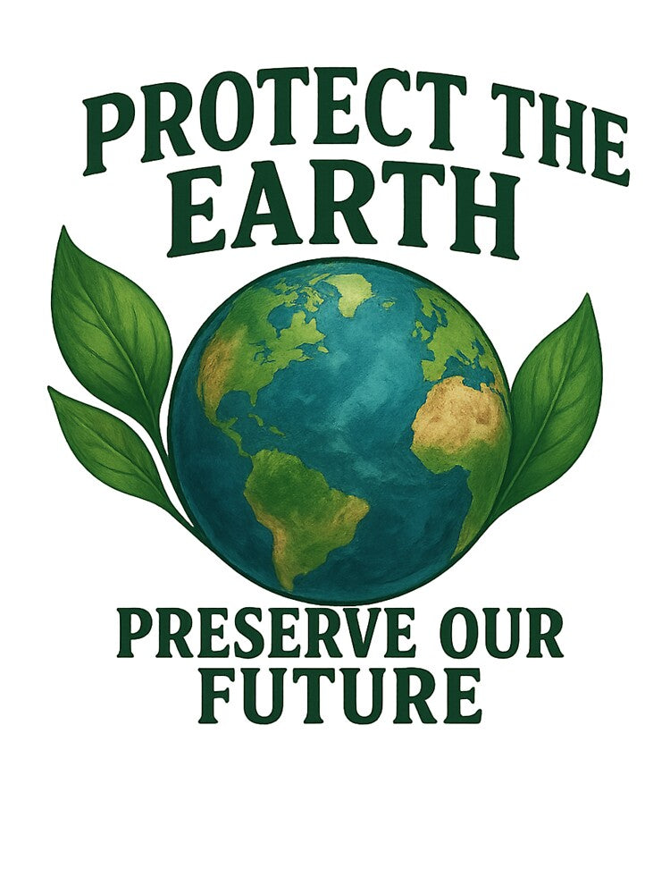 Protect the Earth, Preserve Our Future Graphic – Semi-Realistic Earth & Nature Conservation Design by Badegi Tradings