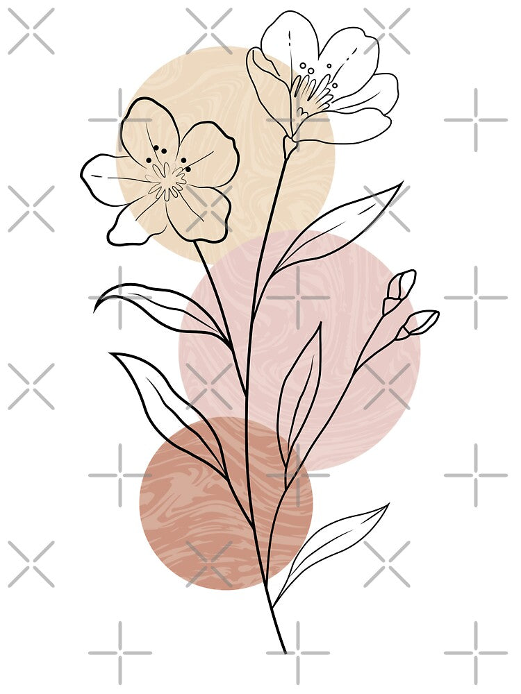 Minimalist Wildflower Line Art by Emporium