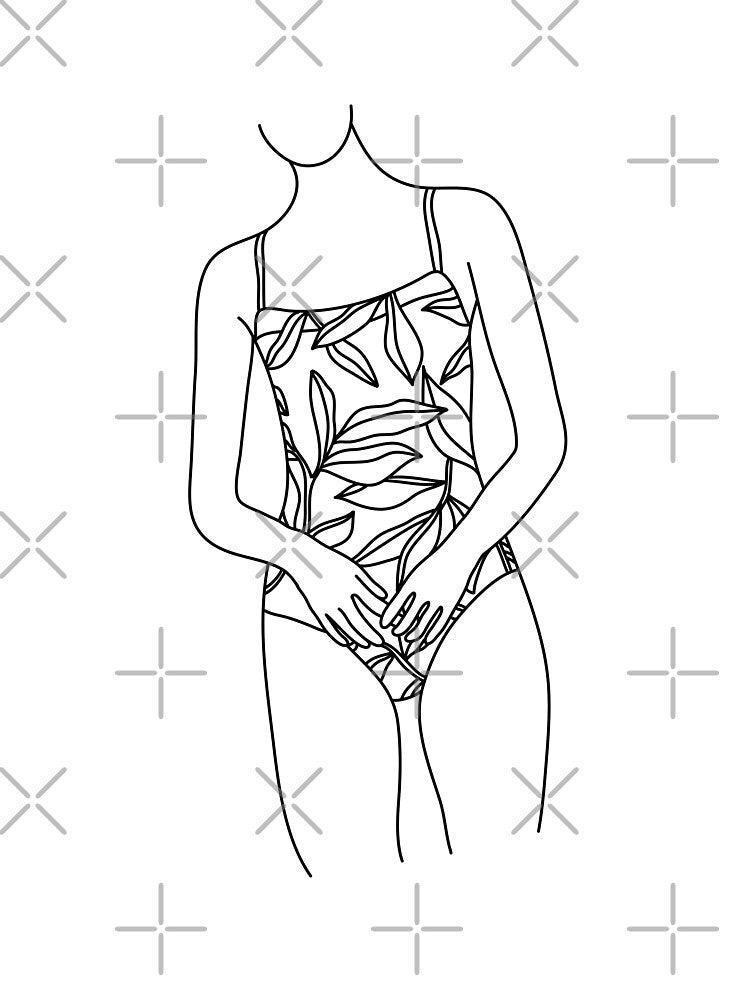 Tropical Bikini Line Art by minimallineart
