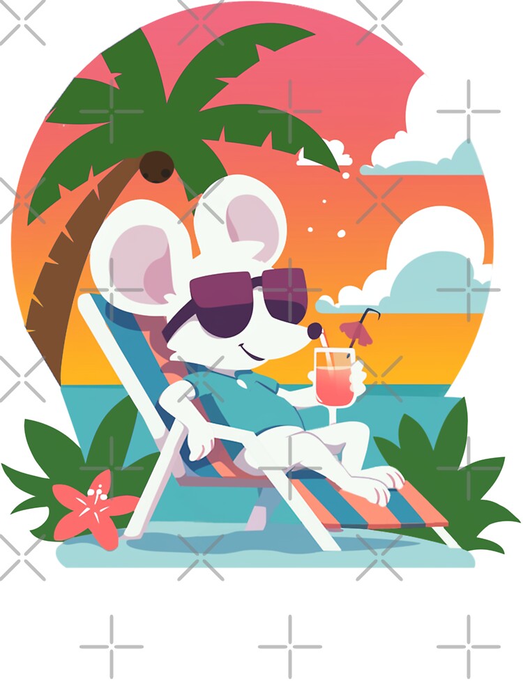 Mouse's Beach Day: Relaxing and Sipping in the Sun by ImprintEmporium