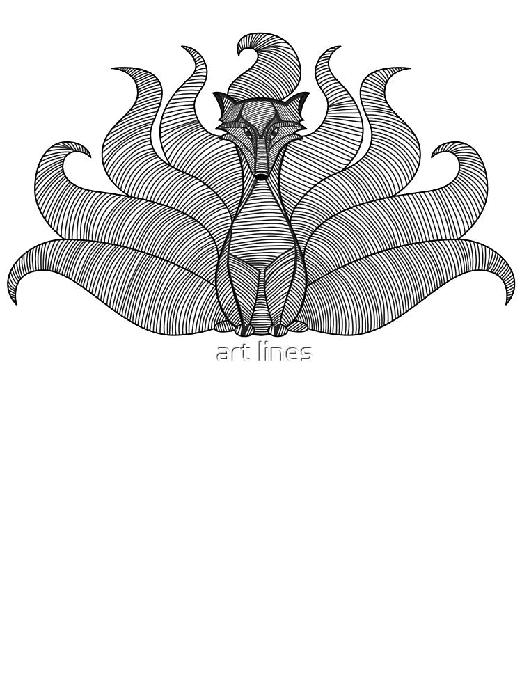 fox doodle art by art lines