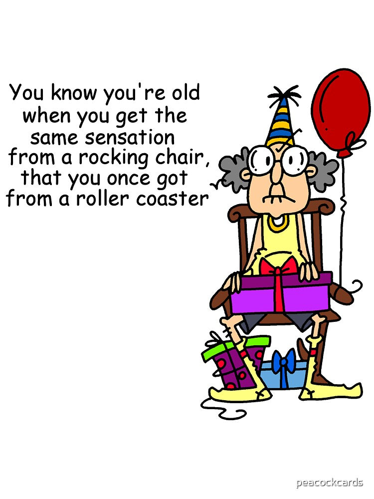 Funny Over The Hill Roller Coaster Birthday by peacockcards
