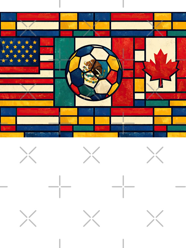 Elegant World Cup Stadiums Geometrical | Soccer Flags Mexico Canada USA by BrickByDream