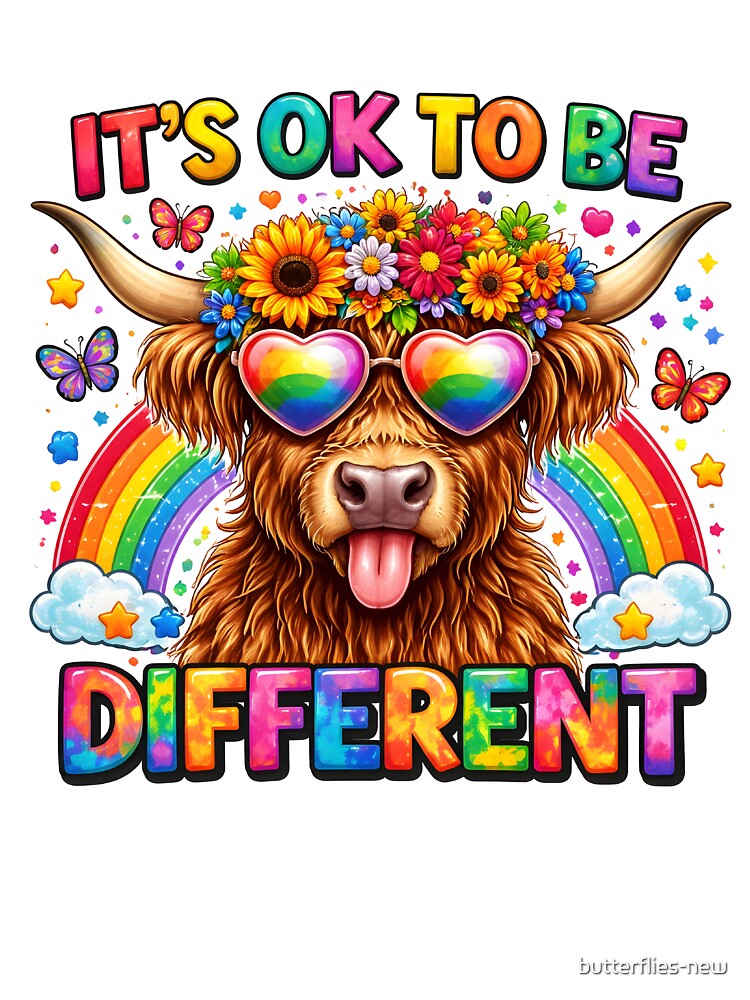 It's OK To Be Different Highland Cow by butterflies-new