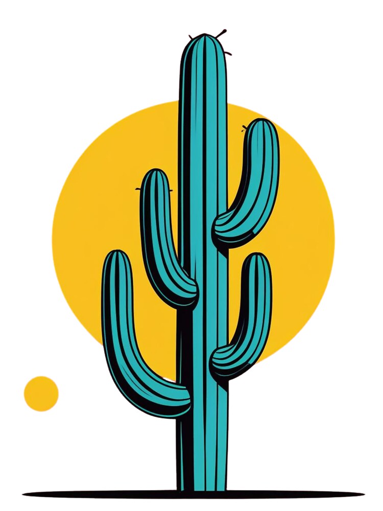 Desert Cactus Minimalist Retro Design by urbnstreet