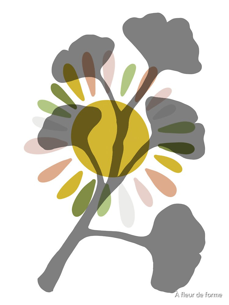 Solar Ginkgo - minimalist illustration by À fleur de forme