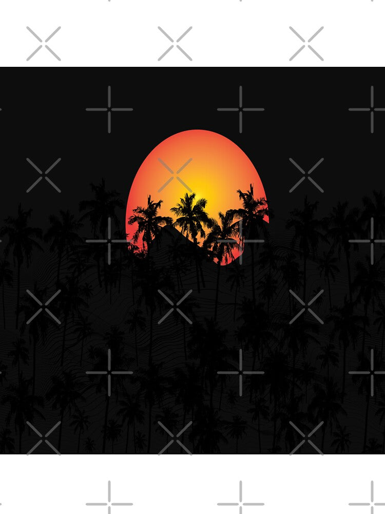Tropical Sunset Palm Silhouette by S1990S