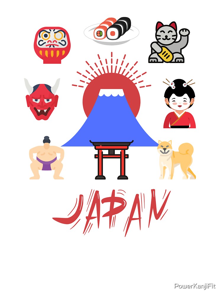 Japan T Shirt - Japanese Art Design - Mt.Fuji Design - Sumo Desing - Akita Ken - Sushi Design - by PowerKanjiFit