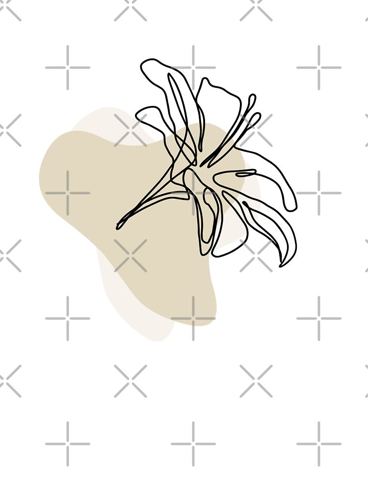 Minimal Line Art Flower – Neutral Abstract Botanical Design by NuvoraNest