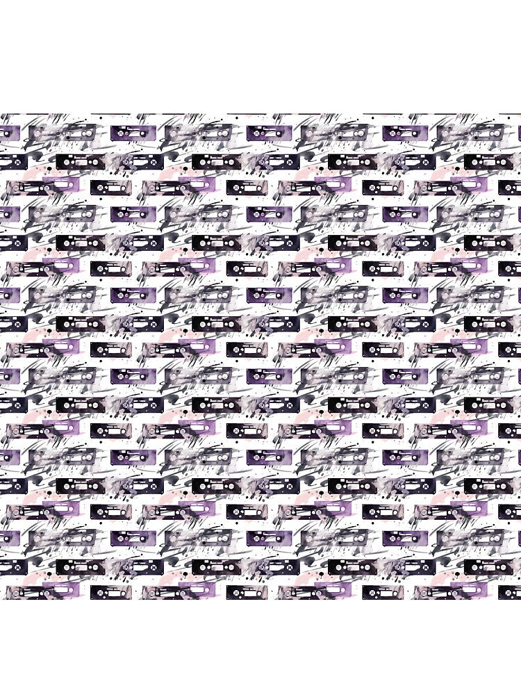Retro Watercolor Tape Cassette Pattern | Vibrant and Nostalgic Art by Retro-ArtDeco