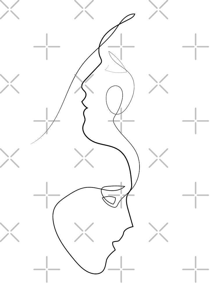 Two Faces One Line | One Line Artist | Minimal Art | One Line Art | Minimalist by One-Line-Artist
