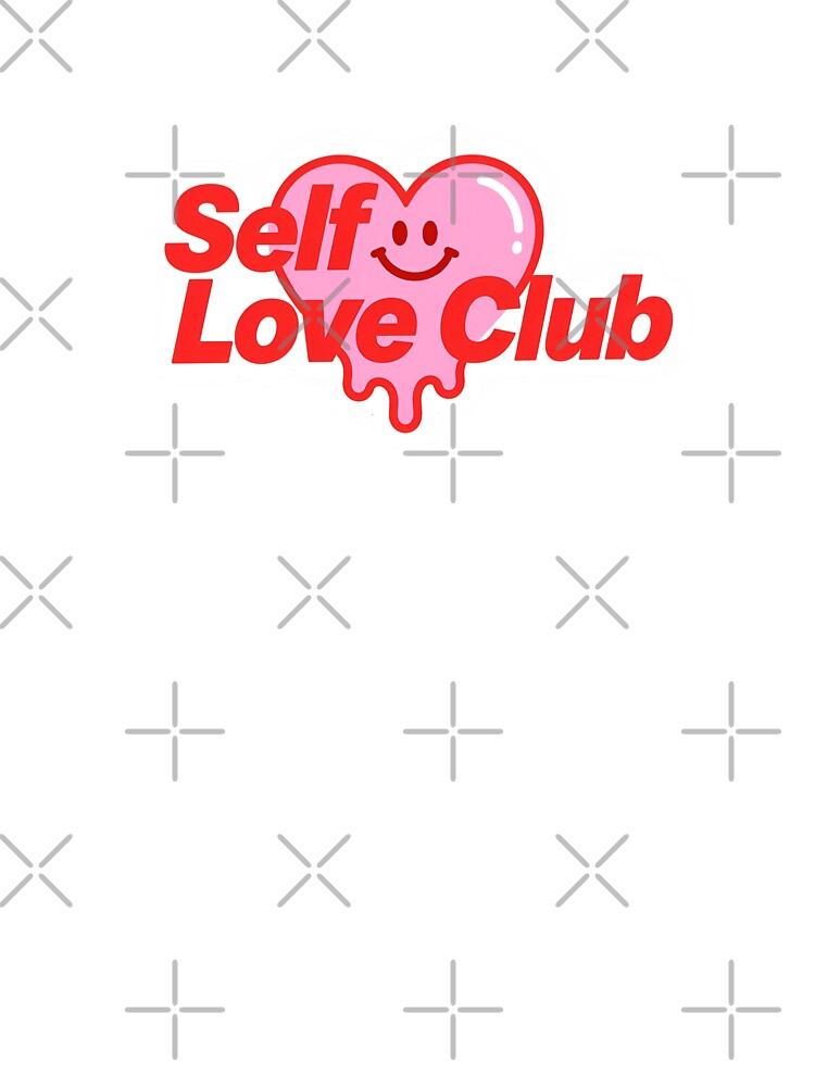 "Self Love Club" Retro Melting Smiley Heart Graphic by PTB Art Design