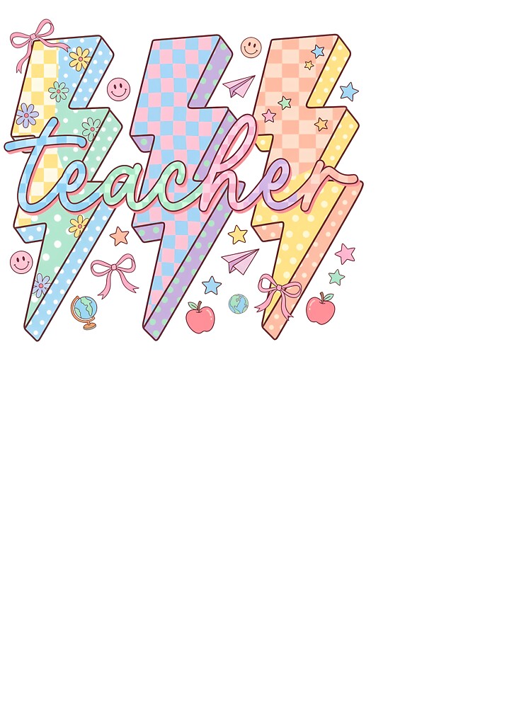Cute Pastel Retro Teacher Life Back To School First Day by KroghDs