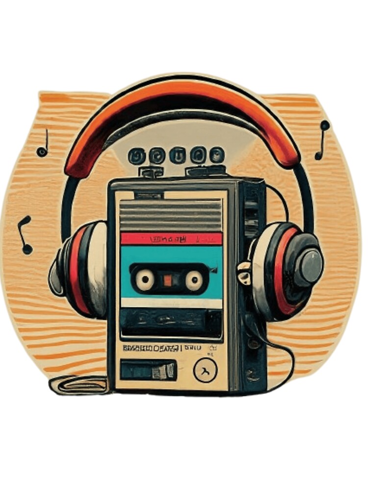 Retro Portable Cassette Player With Headphones by GabrielWest